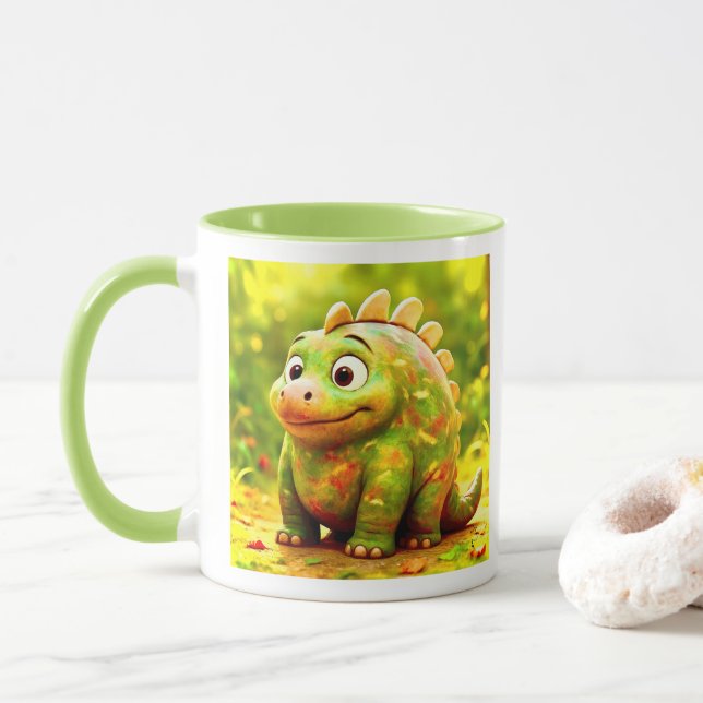 OddFriends - Cute Knubbig Dino Poster Mugg (Med munk)
