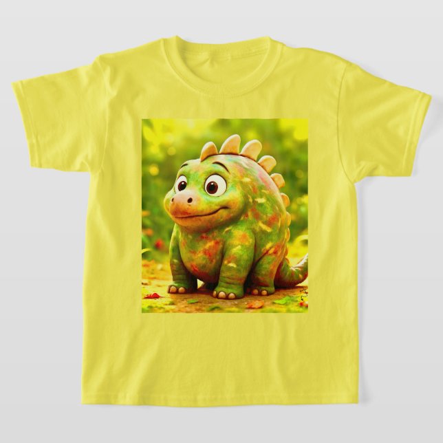OddFriends - Cute Knubbig Dino Poster T Shirt (Laydown)