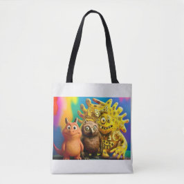 OddFriends Halloween Tote Bag - Creepy Cute Monste Tygkasse
