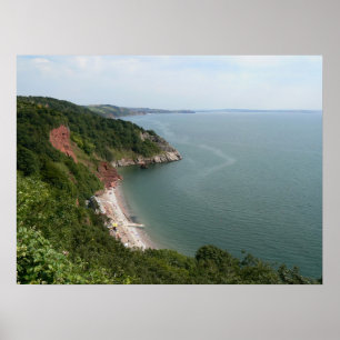 Oddicombe fjärd, Torquay, England Poster