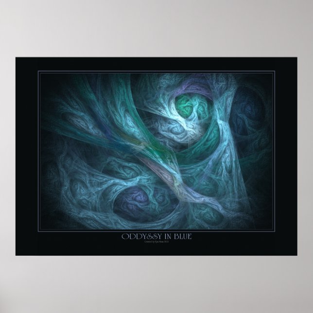 Oddyssy in Blue Print Poster (Framsidan)