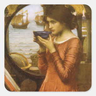 Öde av John William Waterhouse Fyrkantigt Klistermärke