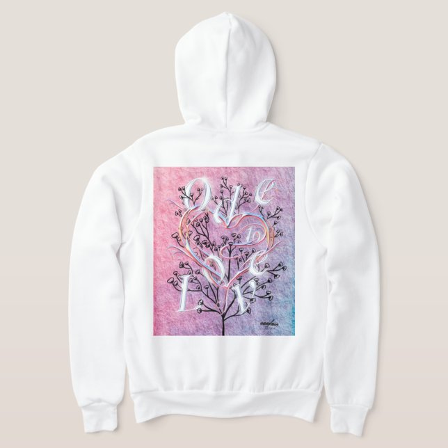 Ode till Kärlek Fullt Zip Hoodie T Shirt (Laydown Baksida)