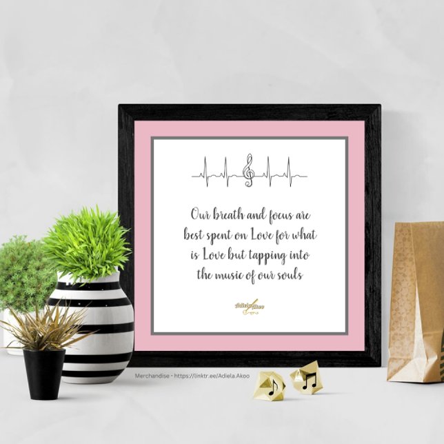Ode till Kärlek Poster av Poet Adiela Akoo (Love -the Music of our Souls Poster by Poet Adiela Akoo. Perfect with matching pillows. Get it now!)