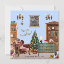 Ode till Nutcracker Ballet Blue Helgdag Card