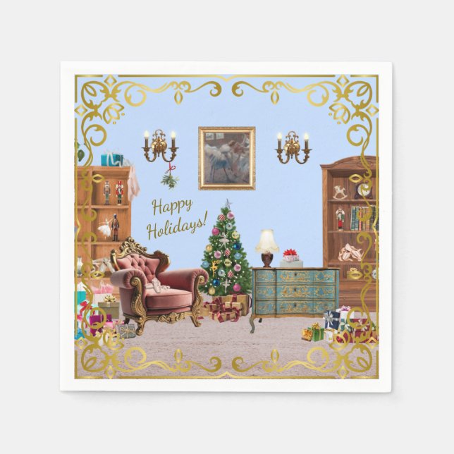 Ode till Nutcracker Ballet Blue Pappersservett (Framsidan)