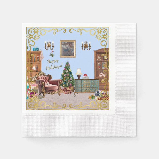 Ode till Nutcracker Ballet Blue Pappersservett (Framsidan)