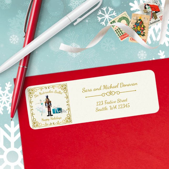 Ode till Nutcracker Ballet-ikon adressetikett Returadress Etikett (Skapare uppladdad)