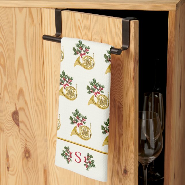 Ode till Nutcracker Fransk Horn Ivory Accent Kökshandduk (Thirds Fold)