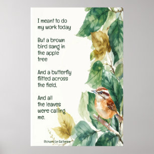 Ode till Vår Dikt med Brown Bird Wren Poster