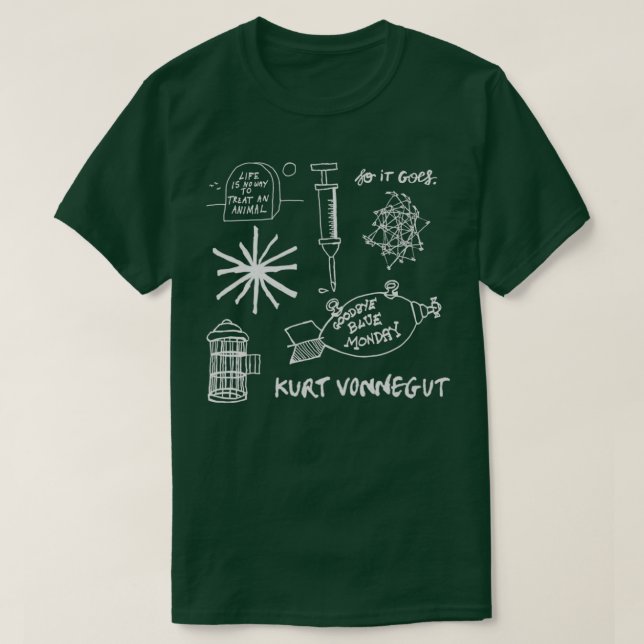 Ode till Vonnegut Mönster WhiteGreen  T Shirt (Design framsida)