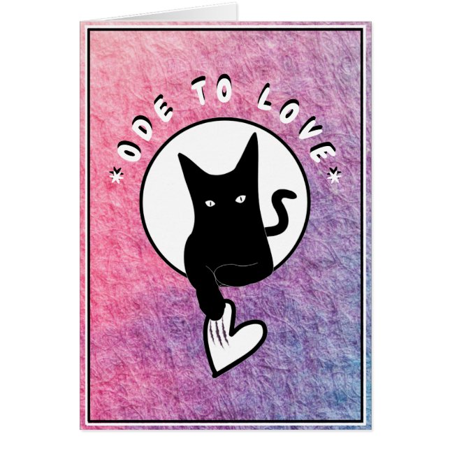 Ode to Kärlek Cat Greeting Card - Adiela Akoo Hälsningskort (Framsidan)