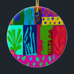 Ode to Matisse Collage Julgransprydnad Keramik<br><div class="desc">Matisse collage,  ode to Matisse,  Virginia Vivier,  Vagabond Folk Art,  Post impressionist,  Colorist design,  färglös,  abstrakt,  Matisse folkart,  Fine Art,  Matisse decor</div>