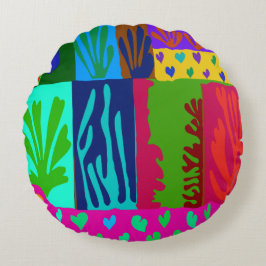 Ode to Matisse Collage Rund Kudde