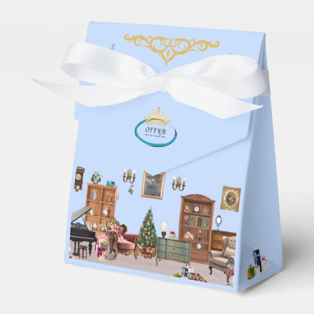Ode to The Nutcracker Ballet Blue Favor Box Presentaskar (Framsidan Sidan)