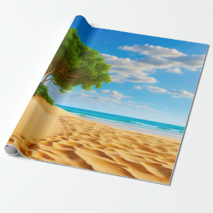 Öde tropisk ö sandstrand presentpapper