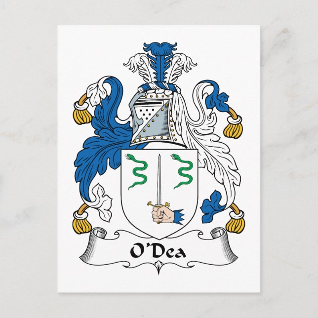 O'Dea eller Day Family Crest Vykort (Framsida)