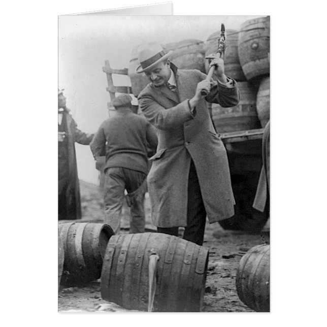 Ödeläggande av tunnor öl, 1924 hälsningskort (Framsidan)