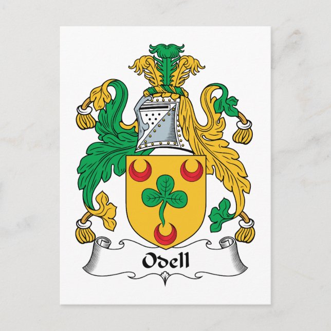 Odell Family Crest Vykort (Framsida)