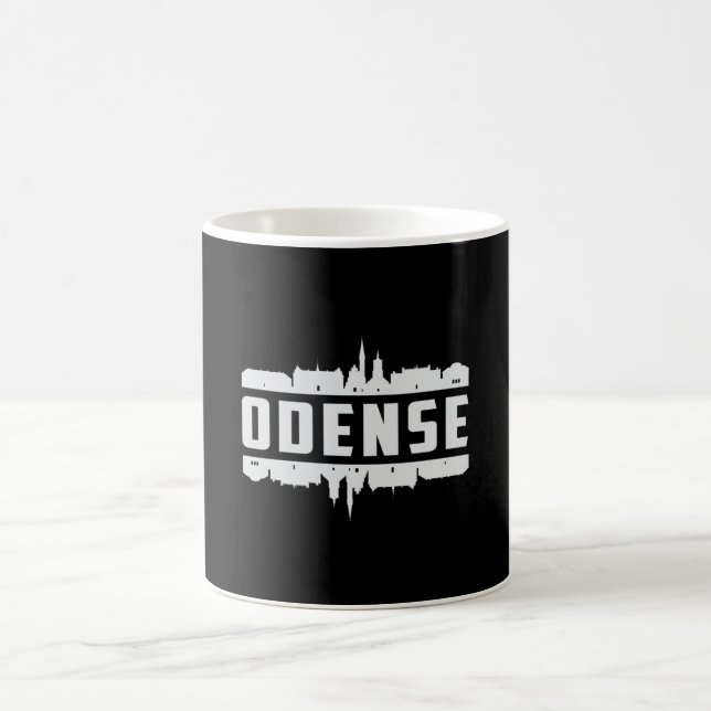 Odense Danmark City Skyline Cityscape Funny Gift Kaffemugg (Center)