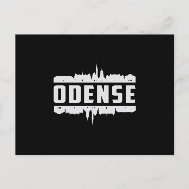 Odense Danmark City Skyline Cityscape Funny Gift Vykort (Framsida)