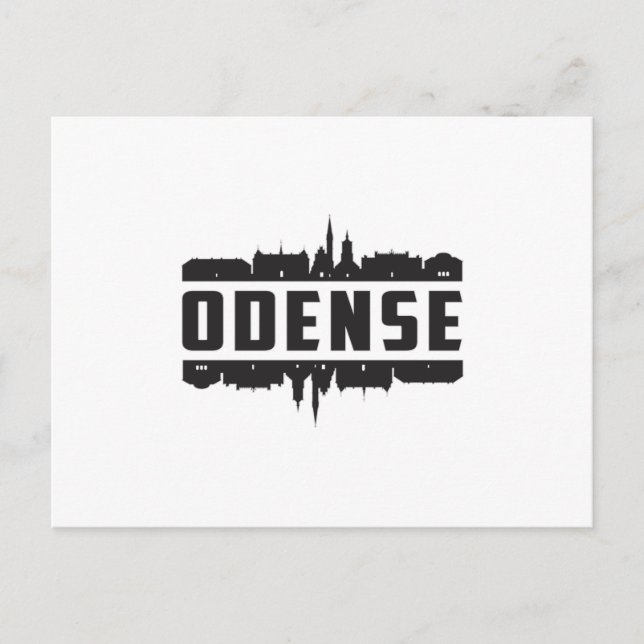 Odense Danmark City Skyline Cityscape Travel Gift Vykort (Framsida)