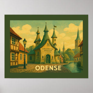Odense Danmark Litteratur Poster