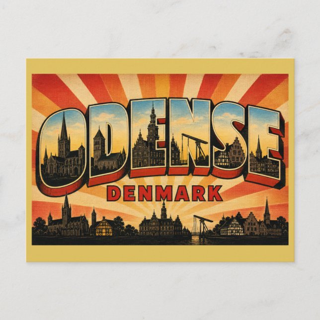 Odense Danmark Litteratur Vykort (Framsida)
