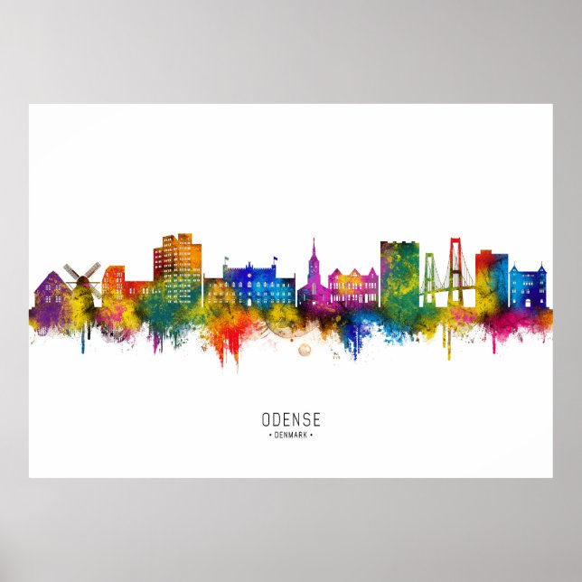 Odense Danmark Siluett Poster (Framsidan)