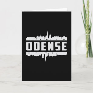 Odense Danmark Stadssiluett Roligt Present Kort