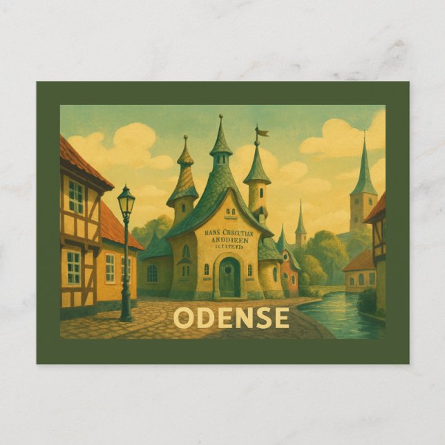 Odense Denmark Literary Vykort (Framsida)