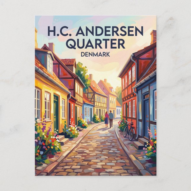 Odense H.C. Andersen Kvarter Danmark Vykort (Framsida)