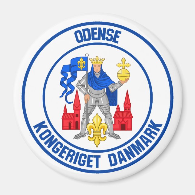 Odense Round Emblem Magnet (Framsidan)