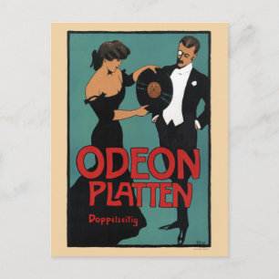 Odeon Platten Tyskland Vintage affisch 1900 Vykort