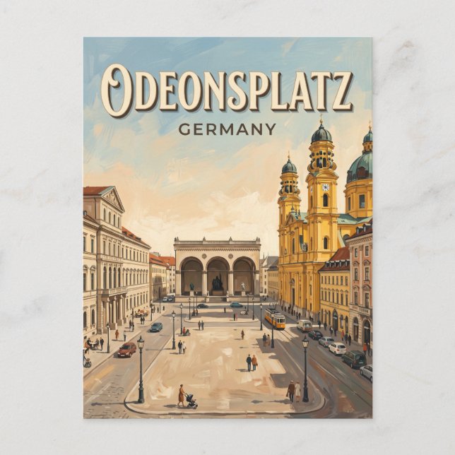 Odeonsplatz München Tyskland Vykort (Framsida)