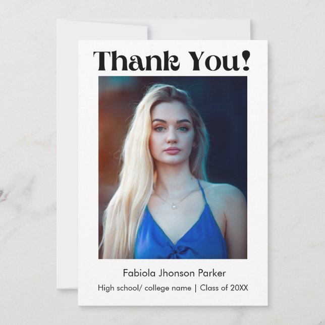 %odern Script studenten tackar dig för meddelandet Tack Kort (Framsida)