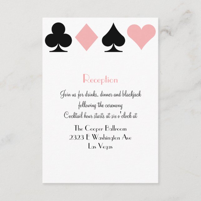 Ödes Las Vegas Bröllopsreception Extra Info Tilläggskort (Framsida)