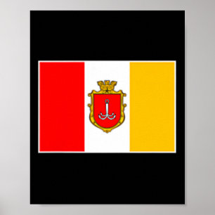 Odesa Odessa Stadsflagga Ukraina Svarta havet Poster