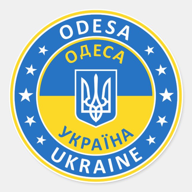 Odesa Ukraina Runt Klistermärke (Framsida)