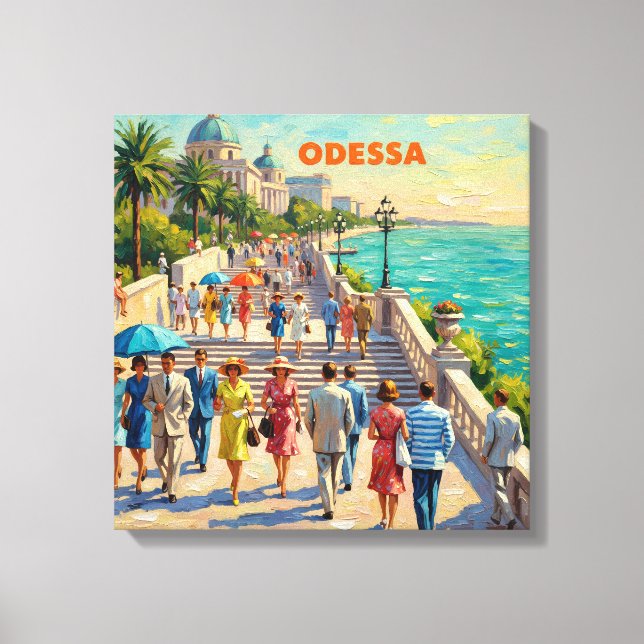 Odesa Ukraina Strandpromenad Canvas Konst (Framsida)