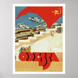 Odessa, Sovjetunionen, vintage reseskylt Poster