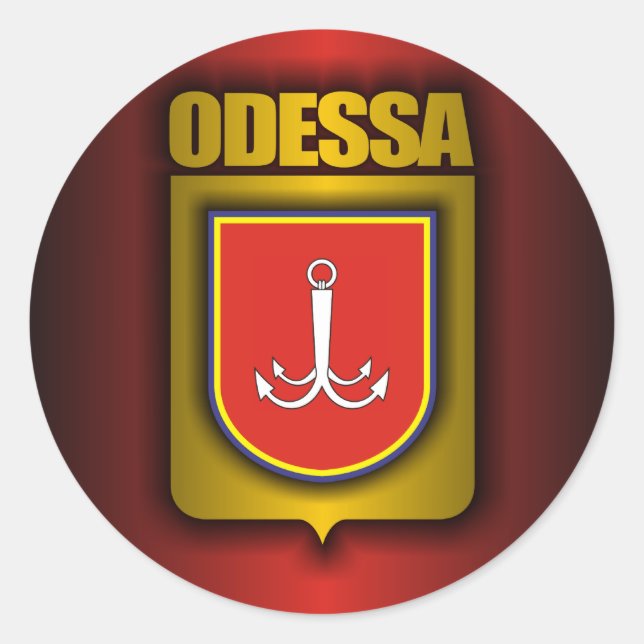"Odessa Steel" Stickers Runt Klistermärke (Framsida)