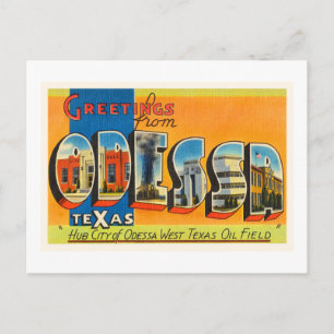 Odessa Texas TX Old Vintage resor Souvenir Vykort