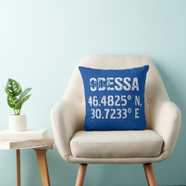 Odessa Ukraina Latitude & Longitude Distress Kudde