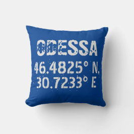 Odessa Ukraina Latitude & Longitude Distress Kudde