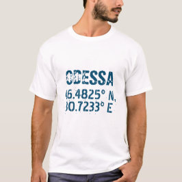 Odessa Ukraina Latitude & Longitude Distress T Shirt