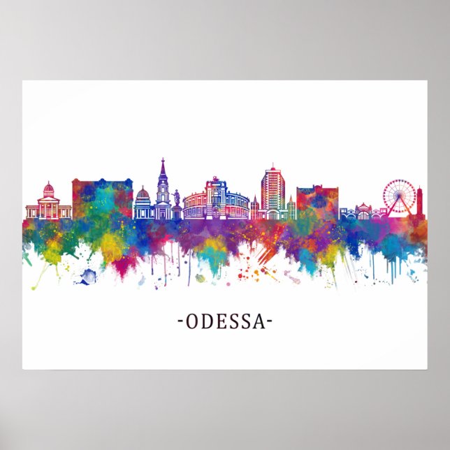 Odessa Ukraina Skyline Poster (Framsidan)