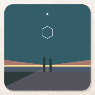 ODESZA Deluxe Minimalist kustfartyg för ögonblick Underlägg Papper Kvadrat