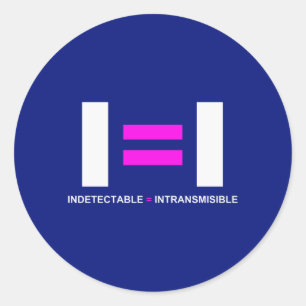 Odetekterbart är gual till en icke-transmibel VIH Runt Klistermärke