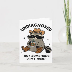 Odignoserad Men Något Är Inte Rätt Cowboy Raccoon  Kort